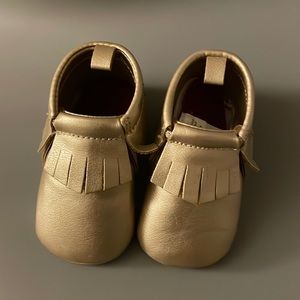 0-3 month gold mocassins